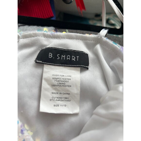 Blingy open slit sexy long sequined white dress. Size 11-12 - Picture 6 of 8